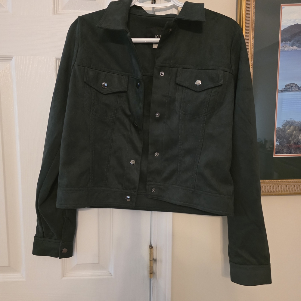 Women's Dark GREEN Suede Jacket